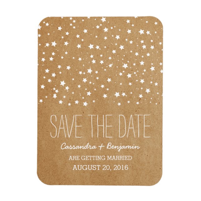 Starry Night Save the Date Premium Magnet (Vertikal)