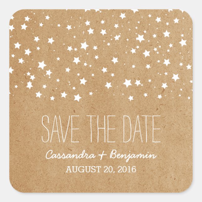 Starry Night Save the Date Stickers (Vorderseite)