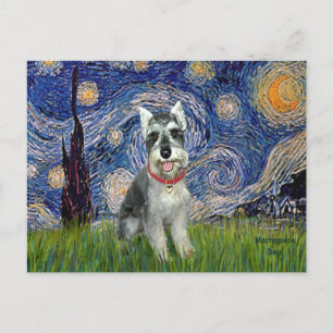 Starry Night - Schnauzer #8 Postkarte