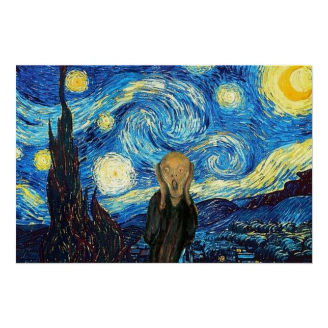 Starry Night Scream.Glossy Poster (Vorderseite)