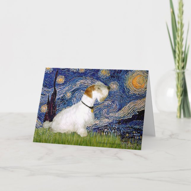 Starry Night - Sealyham Terrier (L) Karte (Vorderseite)