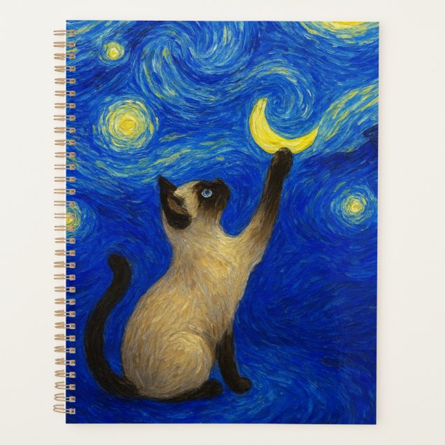Starry Night Siamese Cat Moon  (Devant)