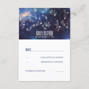 Starry Night Signs Wedding RSVP Karte
