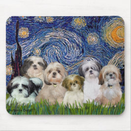 Starry Night - Six Shih Tzus Mousepad