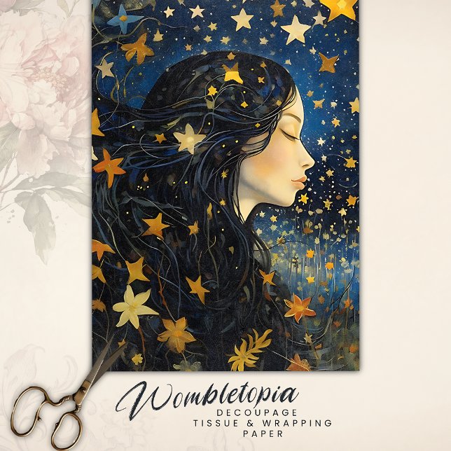 Starry Night Sky Art Nouveau Dream Giro del Malcan Seidenpapier (Von Creator hochgeladen)