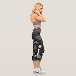 Starry Night Sky Capri Leggings