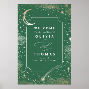 Starry Night Sky Celestial Mariage Affiche de bien