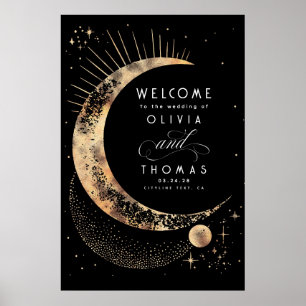 Starry Night Sky Celestial Mariage Affiche de bien