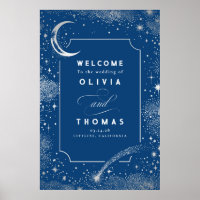 Starry Night Sky Celestial Mariage Affiche de bien