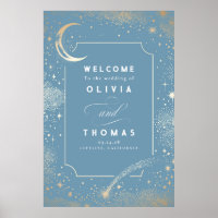 Starry Night Sky Celestial Wedding Welcome Sign