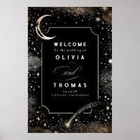 Starry Night Sky Celestial Wedding Welcome Sign