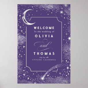 Starry Night Sky Celestial Wedding Welcome Sign Poster