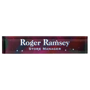 Starry Night Sky Desk Namplate Namensplakette