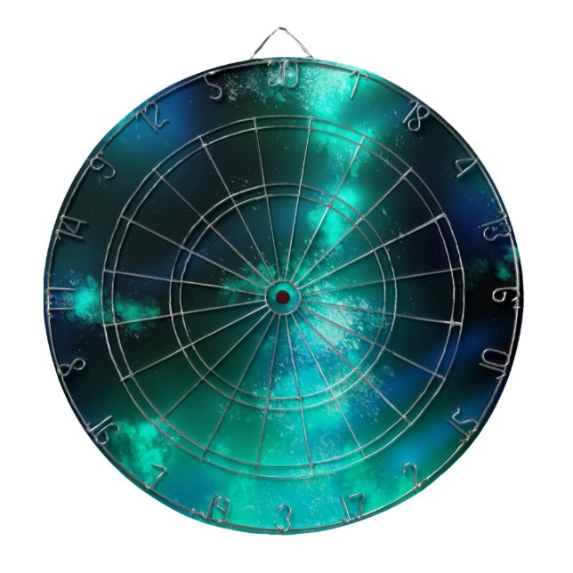 Starry Night Sky Emerald Green Dartboard Dartscheibe (vorne)