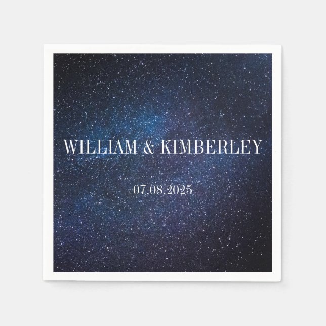 Starry Night Sky Galaxy Elegante Wedding Napkin Serviette (Vorderseite)