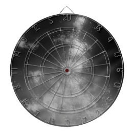 Starry Night Sky Monochrome Grau Dartboard Dartscheibe