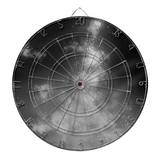 Starry Night Sky Monochrome Grau Dartboard Dartscheibe (vorne)
