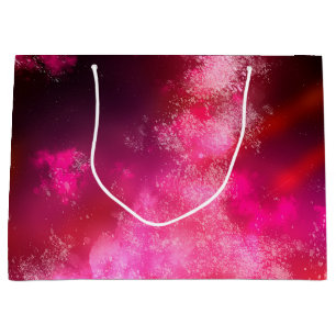 Starry Night Sky Pink Flare Geburtstagsgeschenktas Große Geschenktüte
