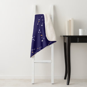 Starry Night Sky Small Sherpa Blanket Sherpadecke