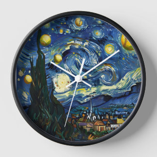Starry Night Softball Wall Clock Uhr