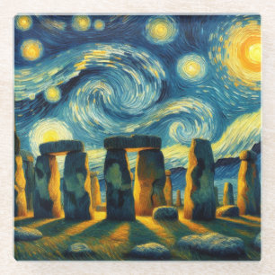 Starry Night Stonehenge Glasuntersetzer