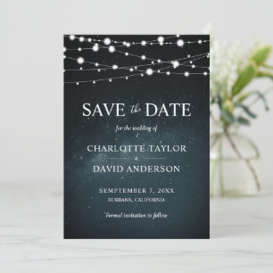 Starry Night String Lampen Hochzeit speichern das  Save The Date
