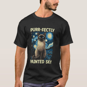 Starry Night Style Kunstmalerei Siam Funny T-Shirt