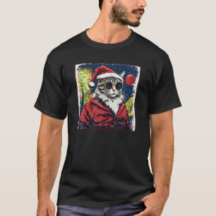 Starry Night Tabby Cat Shirt Weihnachten