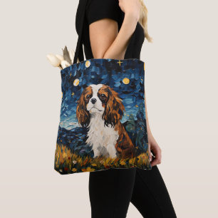STARRY NIGHT THEMED CAVALIER KING CHARLES SPANIEL TASCHE