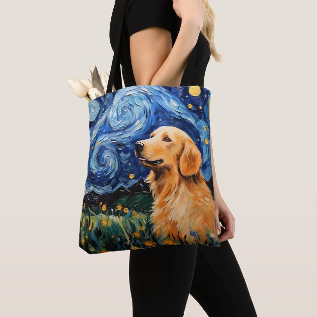 STARRY NIGHT THEMED GOLDEN RETRIEVER HUND TASCHE (Von Nahem)