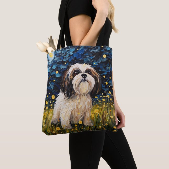 STARRY NIGHT THEMED LHASA APSO DOG TASCHE (Von Nahem)
