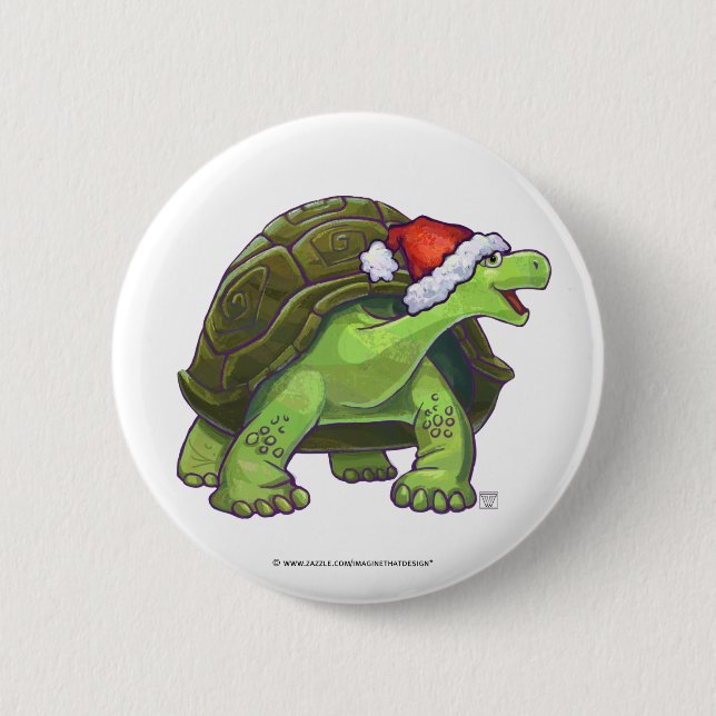 Starry Night Tortoise Weihnachten Button (Vorderseite)