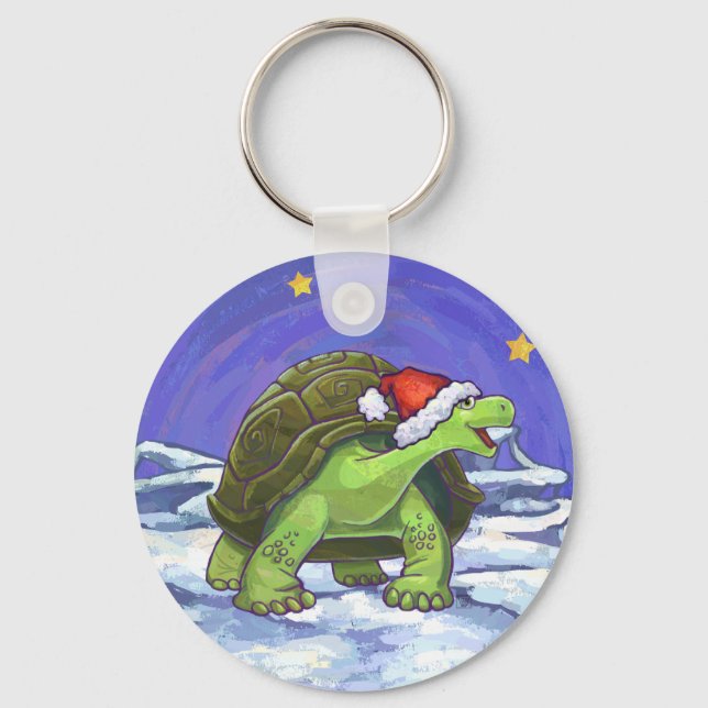 Starry Night Tortoise Weihnachten Schlüsselanhänger (Vorderseite)