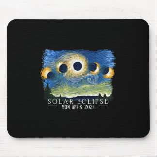 Starry Night Total Solar Eclipse 2024 American Tot Mousepad
