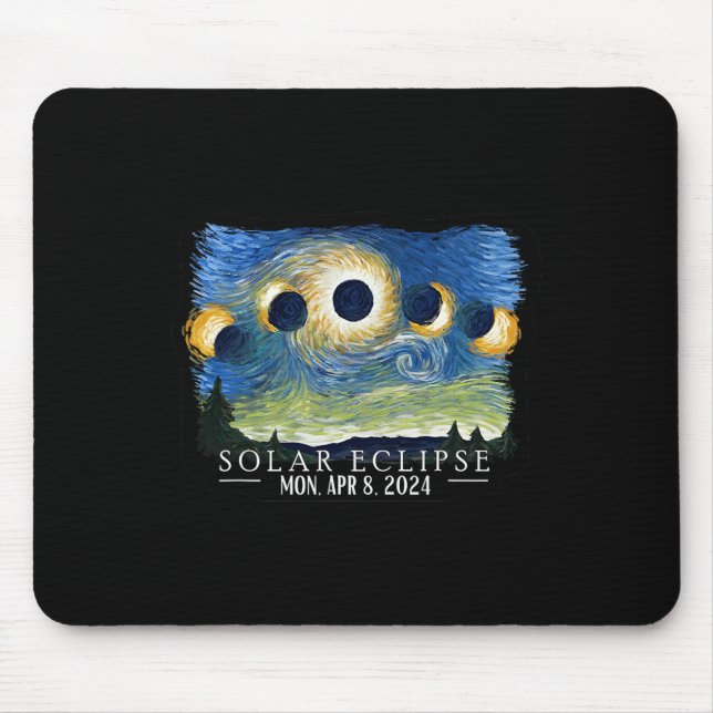 Starry Night Total Solar Eclipse 2024 American Tot Mousepad (Vorne)