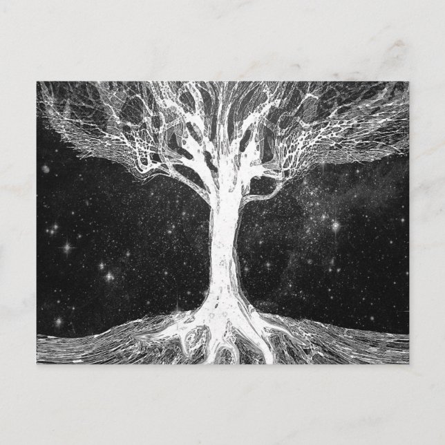 Starry Night Tree of Life Postkarte (Vorderseite)