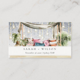 Starry Night Tropical Palm Beach Cabana Hochzeit Platzkarte