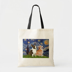 Starry Night - Two Welsh Corgis (C + P) Tragetasche