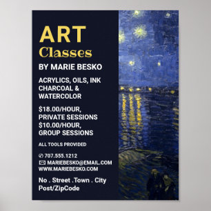 Starry Night über der Rhone, Art Classes Poster