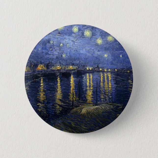 Starry Night über der Rhône Button (Vorderseite)