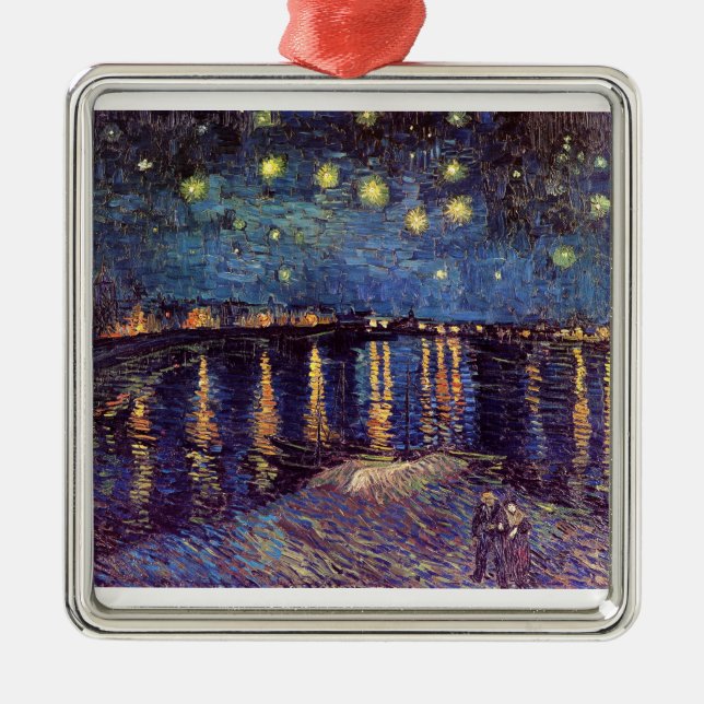 Starry Night über der Rhone Ornament Aus Metall (Vorne)
