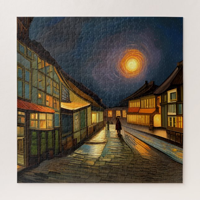 Starry Night über meinem Dorf (Vertikal)