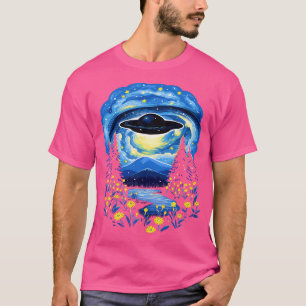 Starry Night Ufo Alien spendet Männer Frauen Kinde T-Shirt