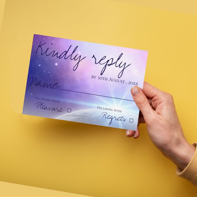 Starry Night Under the Stars Niedliche Elegante Ho RSVP Karte (Von Creator hochgeladen)