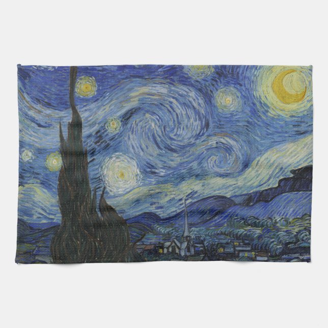 Starry Night & Van Gogh /berühmte Vintage Kunst Geschirrtuch (Horizontal)