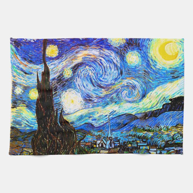 Starry Night Van Gogh Fine Art Küchentuch (Horizontal)