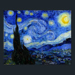 Starry Night Van Gogh Fine Art Poster<br><div class="desc">Starry Night, Vincent van Gogh. Vincent Willem van Gogh (30 März 1853 - 29 Juli 1890) war ein niederländischer Post-Impressionist Künstler. Einige seiner Gemälde gehören heute zu den bekanntesten, populärsten und teuersten Kunstwerken der Welt: Vintages Retro niedliche coole, wunderschöne, künstlerisch elegante Dekoration Postimpressionismus Naturlandschaft moderne Kunst.</div>