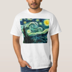 Starry Night Van Gogh Fraktal Art T-Shirt