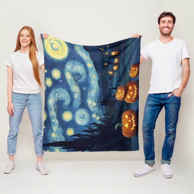 Starry Night Van Gogh Halloween Fleecedecke (Beispiel)