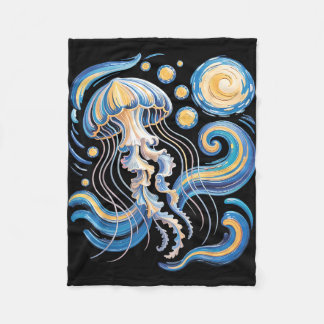 Starry night van gogh jellyfish scuba diving surf fleecedecke